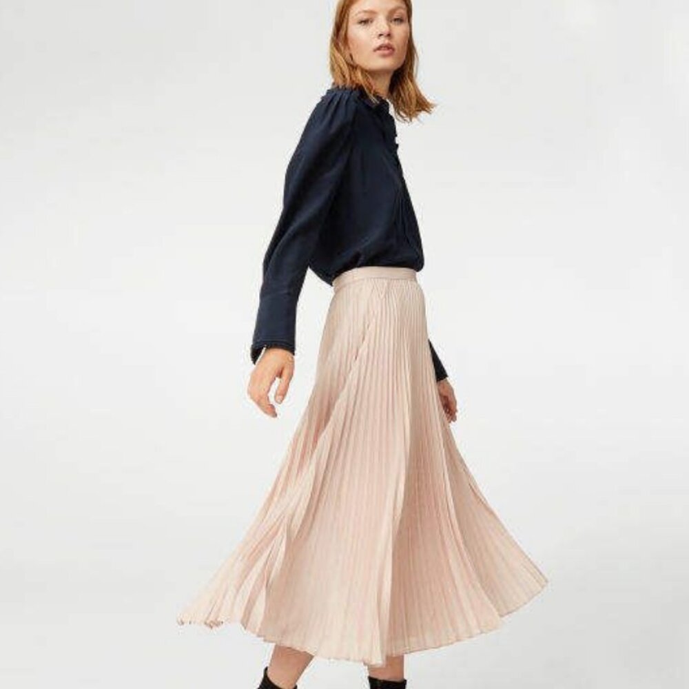 Club Monaco Annina Pleated Skirt - Light Pink